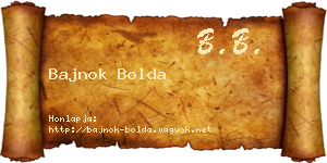 Bajnok Bolda névjegykártya